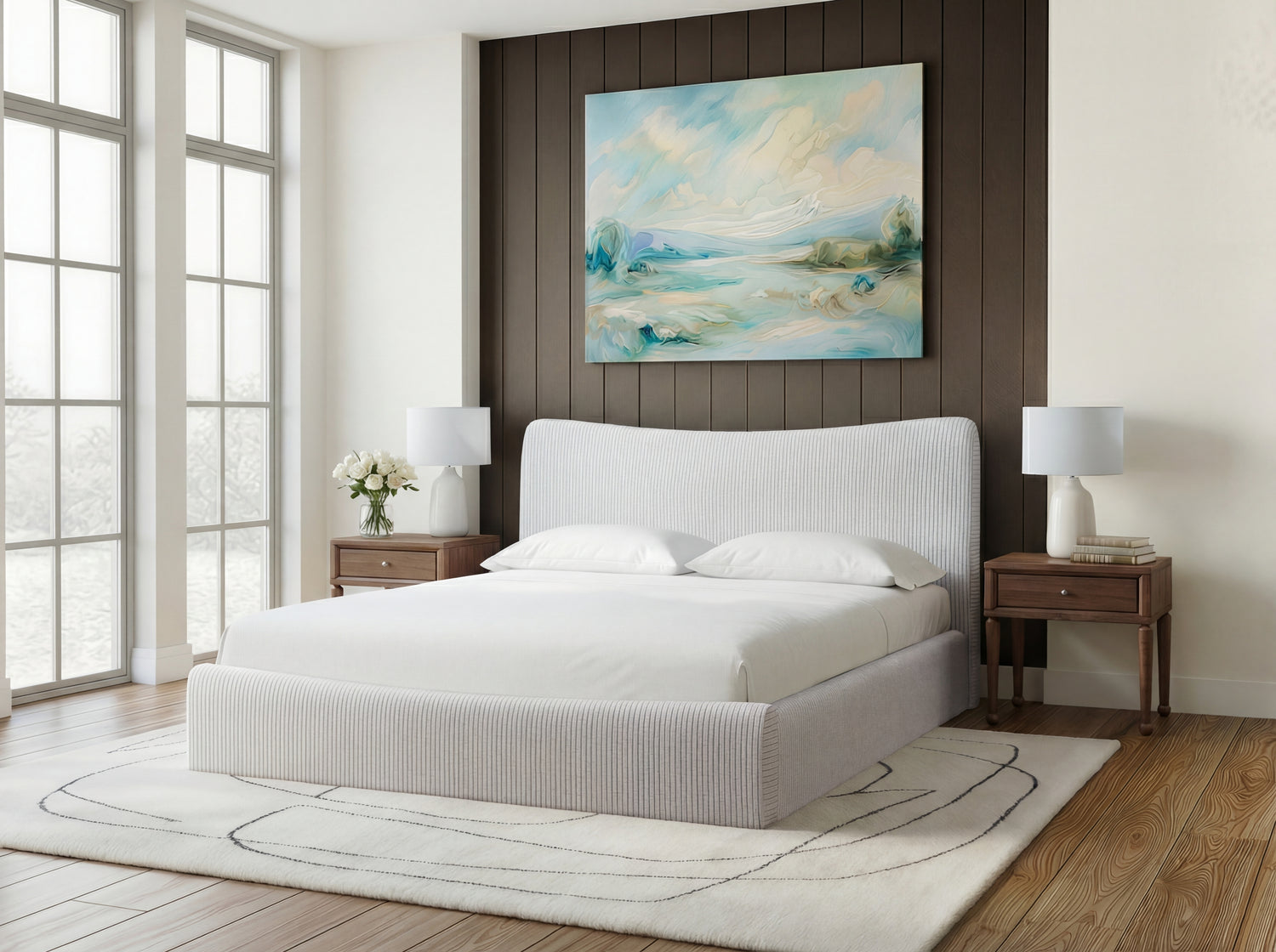 Windham Uph Queen Bed - Sage