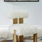 Nia Dining Accent Chair in Sheepskin and Lioness
