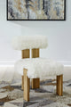 Nia Dining Accent Chair in Sheepskin and Lioness