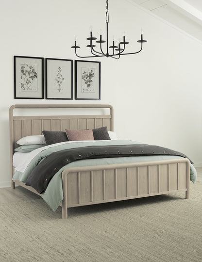 Camden Shiplap Oak Wood Platform Bed in Chai