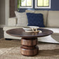 Virton Solid Wood Round Coffee Table in Smoked Brown