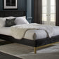 Kentfield Solid Wood Queen-Size Platform Bed in Black Drifted Oak