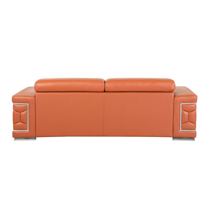 692 DivanItalia Camel Sofa with Adjustable Headrest in Top-Grain Italian Leather