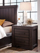 Heath Two Drawer Nightstand in Basalt Grey