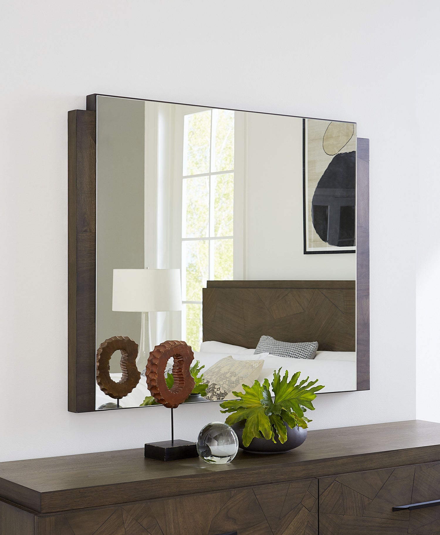 Broderick Dresser Mirror in Wild Oats Brown