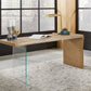 One Modern Coastal Writing Desk  in White Oak and Glass