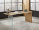 One Modern Coastal Writing Desk  in White Oak and Glass