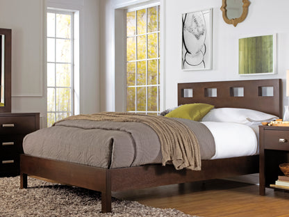 Riva Platform Bed in Chocolate Brown