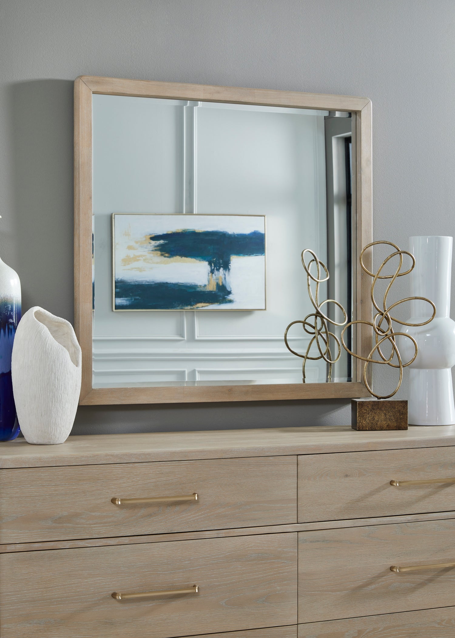 Gardenia Beveled Glass Wall or Dresser Mirror in Chai