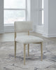 Zinnia Wood Back Dining Chair in White Sand and Dune Chenille