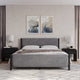 Elora Full-size Wood and Velvet Upholstered Bed in Jet and Charcoal