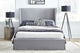 Cresta California King-Size Upholstered Skirted Storage Panel Bed in Fog