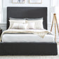 Cheviot Queen-Size Upholsterd Skirted Storage Panel Bed in Iron