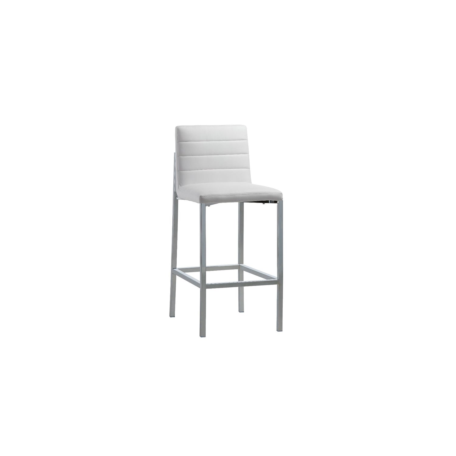 Amalfi Metal Back Bar Stool in White Leather