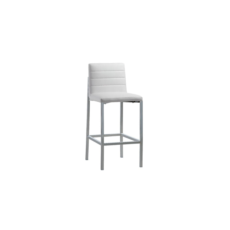 Amalfi Metal Back Bar Stool in White Leather