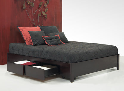 Simple Platform Storage Bed in Espresso