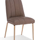 Apollo Upholstered Dining Chair in Cinnamon Synthetic Leather and Brushed Bronze Metal