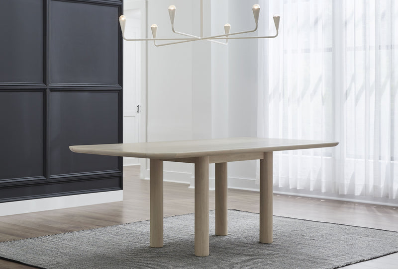 Liv Ash Wood Rectangular Dining Table in White Sand
