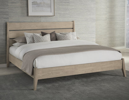 Sumire Slatted Ash Wood Platform Bed in Ginger