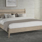 Sumire California King-size Slatted Ash Wood Platform Bed in Ginger