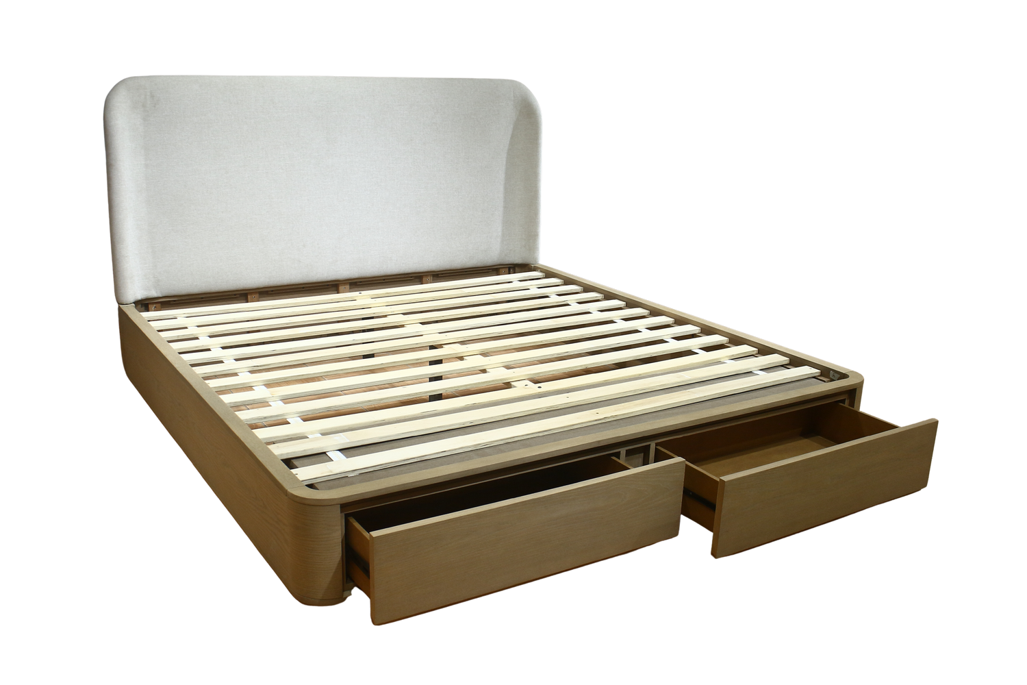 Penny QN Strg Bed - Buff Cream