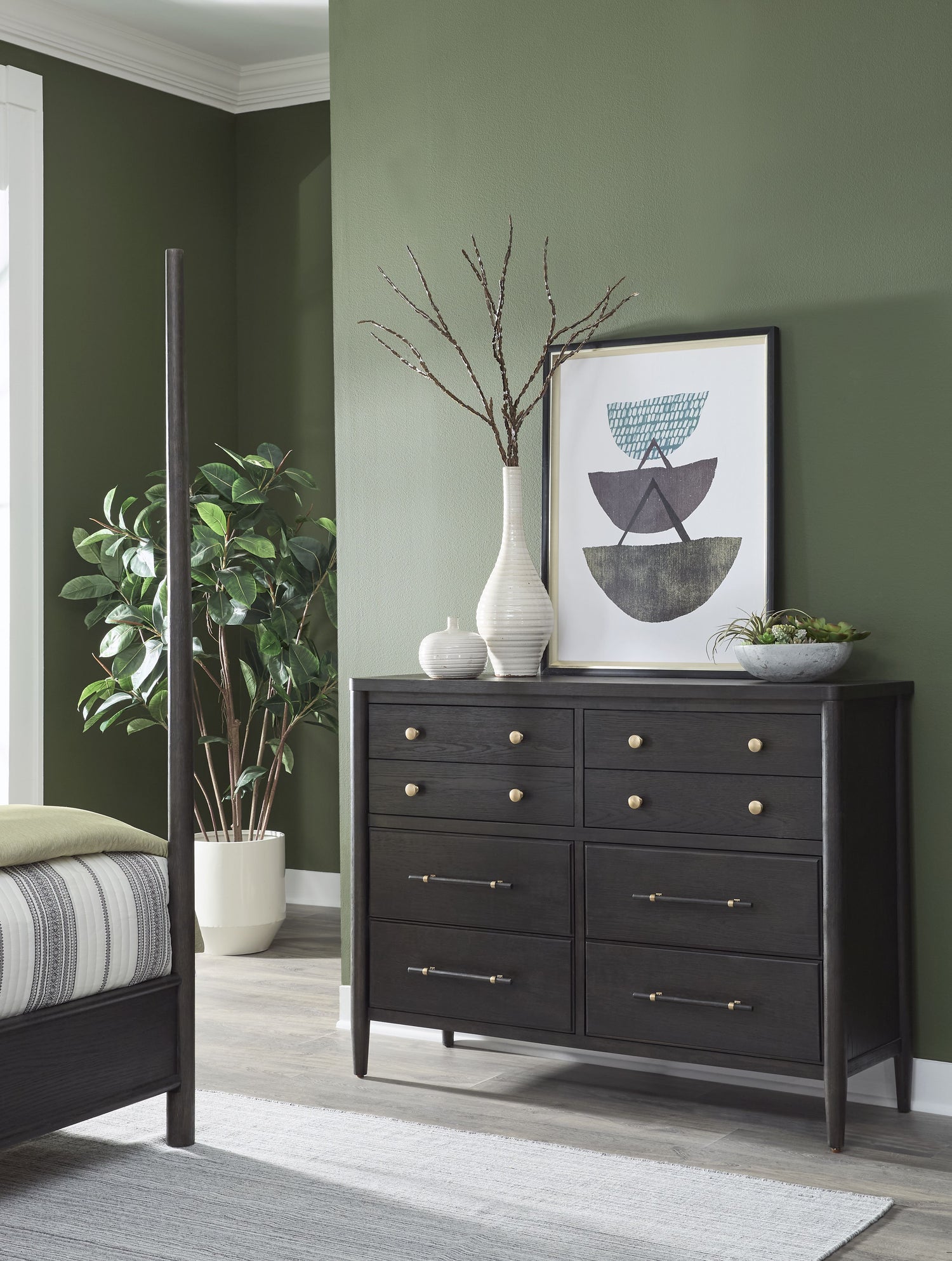 Rockport Eight Drawer Oak Wood Dresser in Yin