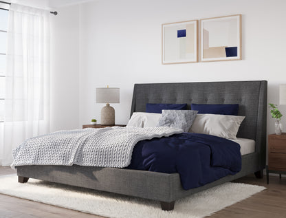 Madera Upholstered Platform Bed in Dark Charcoal (2026)
