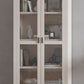Drake Glass Door Wooden Bookcase in Sugar
