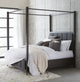 Lucerne Queen-Size Upholstered Canopy Bed in Vintage Coffee