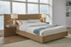 One Coastal Modern King-size Live Edge Wall Bed with Floating Nightstands in Bisque
