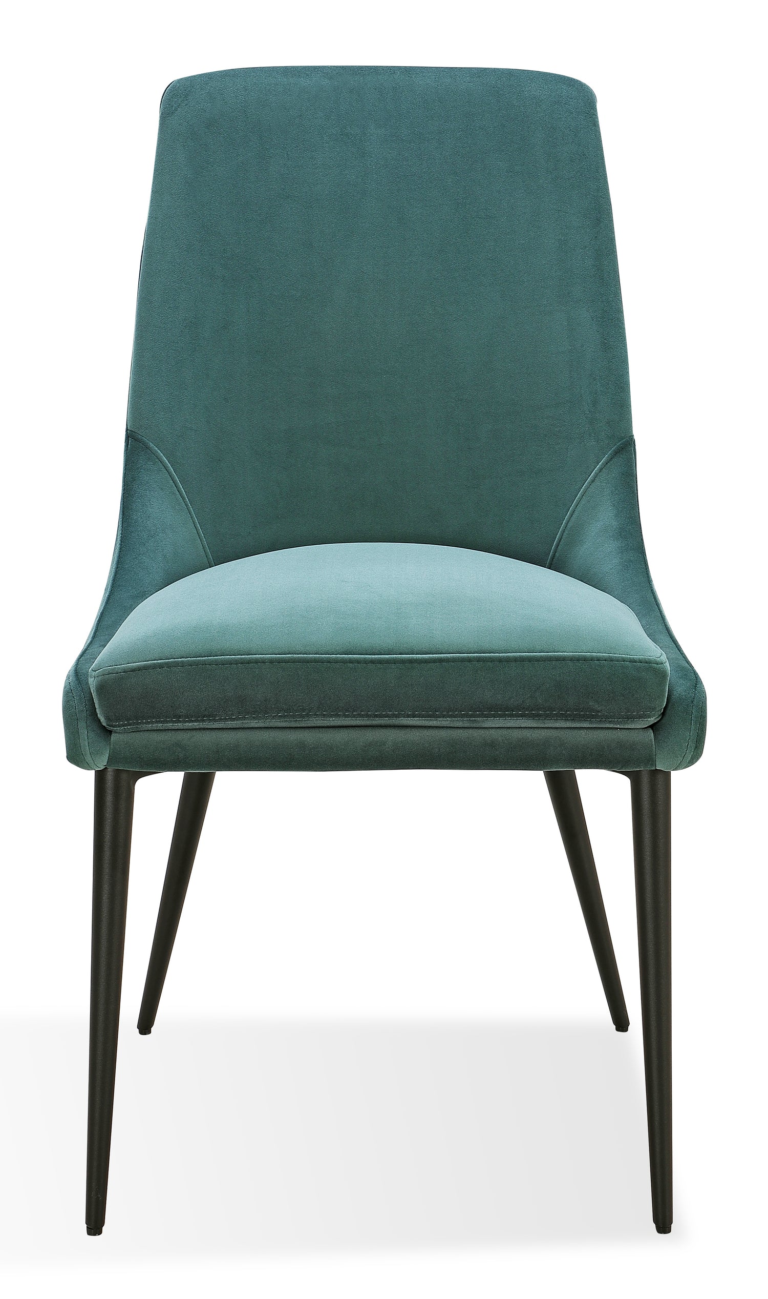 Winston Upholstered Metal Leg Dining Chair in Smoked Green and Black