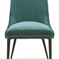 Winston Upholstered Metal Leg Dining Chair in Smoked Green and Black