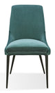 Winston Upholstered Metal Leg Dining Chair in Smoked Green and Black
