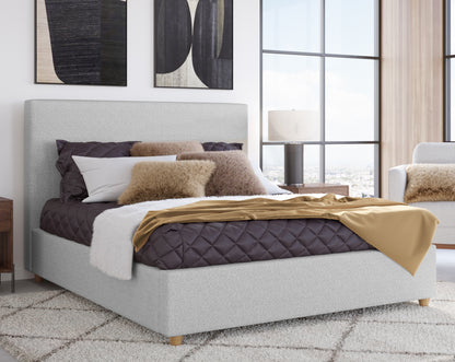 Olivia Upholstered Platform Bed in Linen (2026)