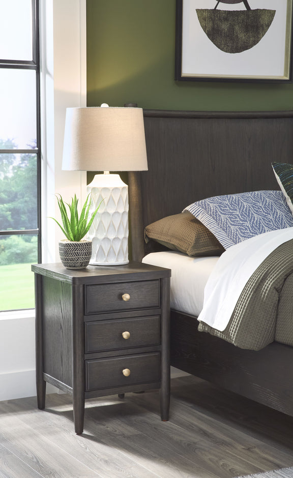 Rockport Three Drawer Small Nightstand in Yin