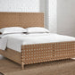 Dorsey California King-size Woven Panel Bed in Granola and Ginger