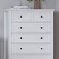 Grace Five Drawer Chest in Snowfall White (2024)