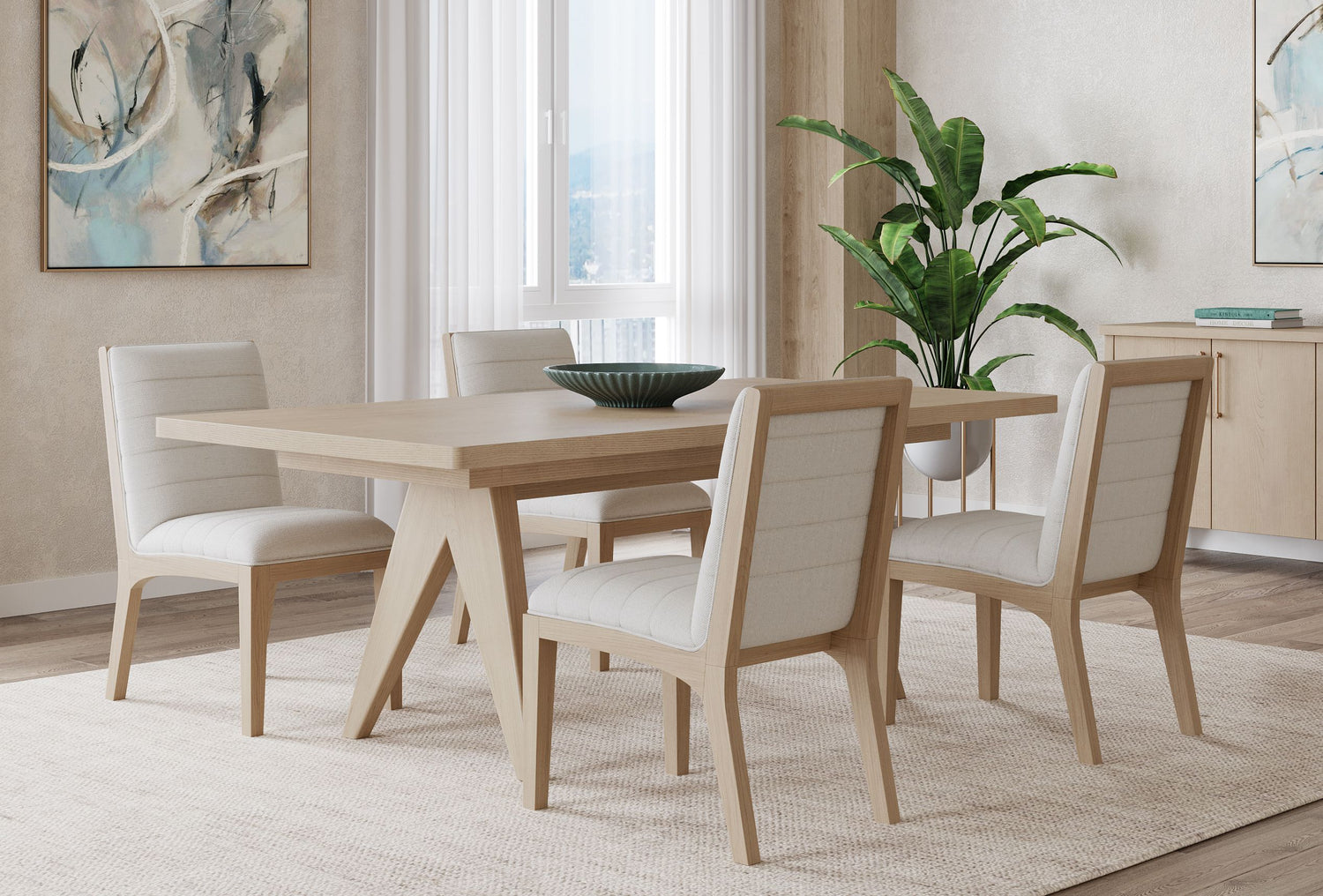 Sumire Ash Wood Rectangular Extension Table in Ginger