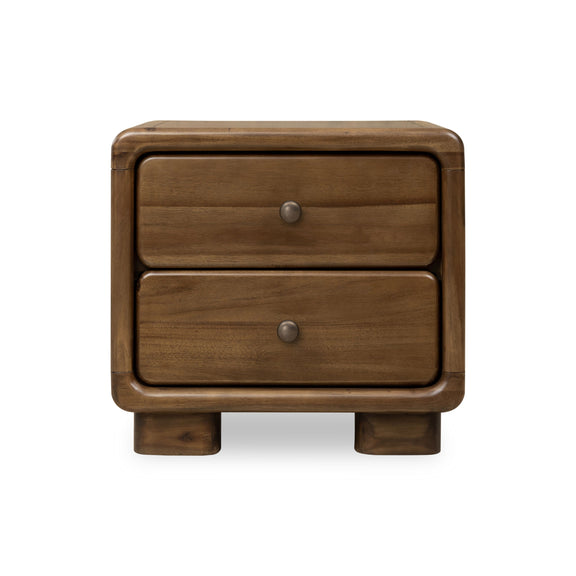Boka Two Drawer Acacia Wood Nightstand in Impala