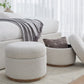 Off-White Upholstered Storage Ottoman in Ricotta Boucle (2026)
