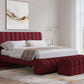 Savage King-size Maximalist Upholstered Bed in Ruby Chenille