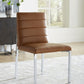 Amalfi Metal Back Chair in Cognac Leather