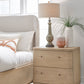 Penny Two Drawer White Ash Nightstand in Buff Cream