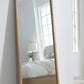 Penny Beveled Glass Floor Mirror in Buff Cream