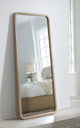 Penny Beveled Glass Floor Mirror in Buff Cream