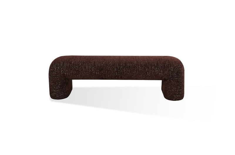 Mocoa Fully Upholstered Bench in Mongoose Chenille