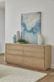 One Coastal Modern Six Drawer Dresser in Bisque