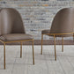 Doheny Leather Upholstered Metal Leg Dining Chair in Boots and Brass