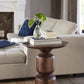 Virton Solid Wood Round End Table in Smoked Brown