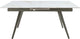 Lucia Extendable Stone Top Metal Leg Dining Table in Polished Cappuccino and Gunmetal